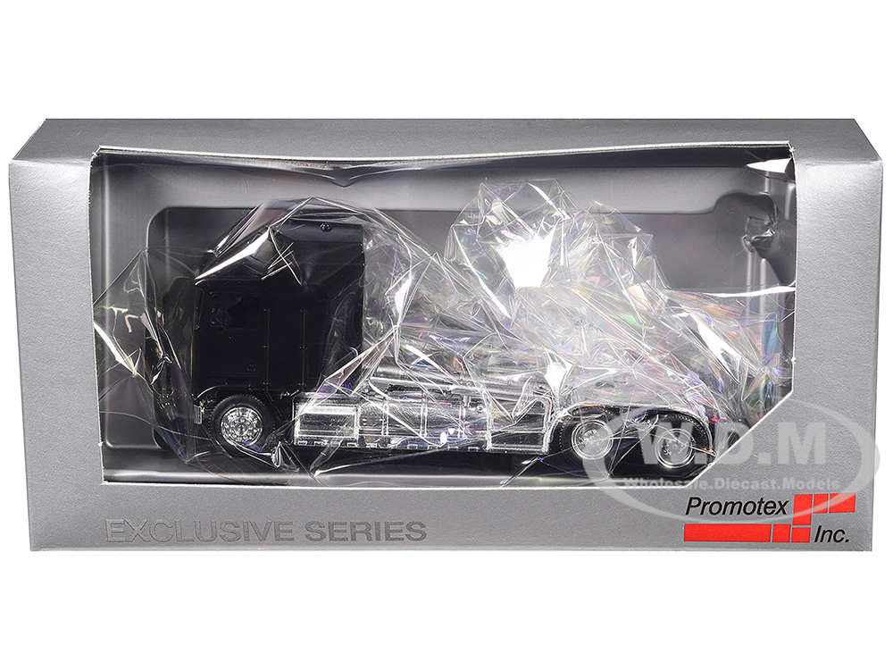 Kenworth K100 with 5-Bar Grill and XXL Chassis Black 1/87 (HO) Plastic Model Car by Promotex