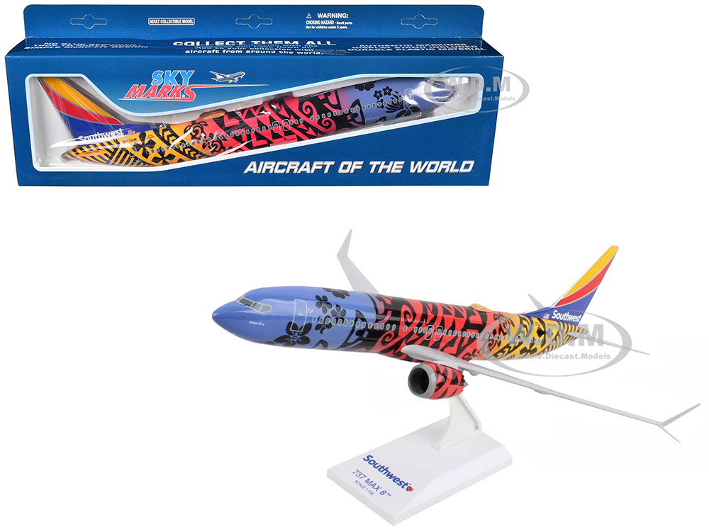 Boeing 737 MAX 8 Commercial Aircraft Southwest Airlines - Imua One (N8710M) Hawaiian Graphics (Snap-Fit) 1/130 Plastic Model by Skymarks