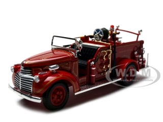 1941 Gmc Fire Engine Truck Red 1/32 Diecast Model Car By Signature Models