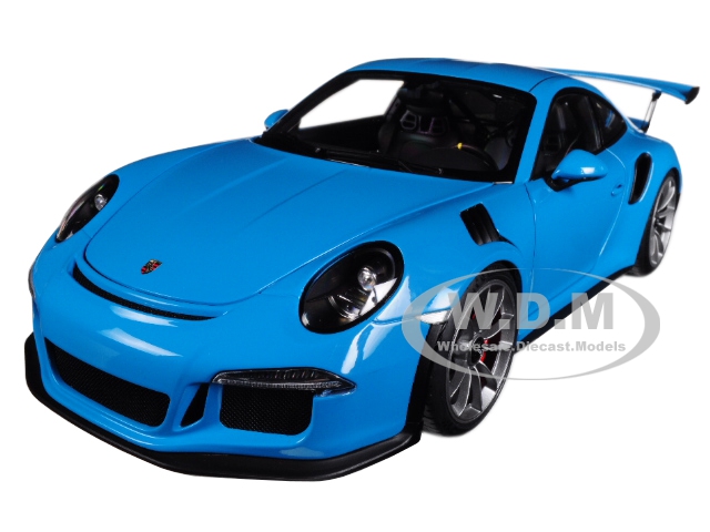 Porsche 911 (991) Gt3 Rs Miami Blue With Dark Grey Wheels 1/18 Model Car By Autoart