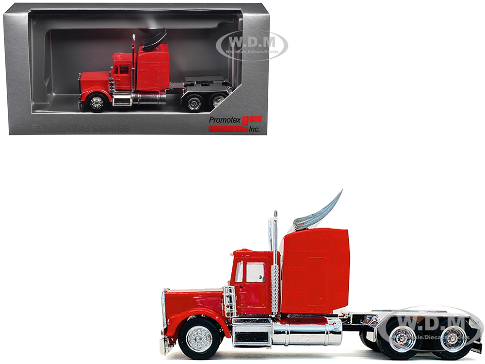 Kenworth W900 Sleeper Cab Red 1/87 (HO) Plastic Model Car by Promotex