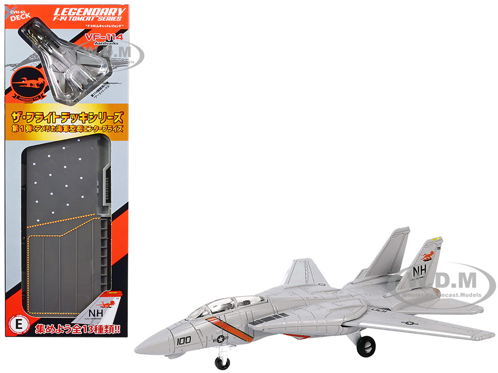 Grumman F-14 Tomcat Fighter Aircraft VF-114 Aardvarks and Section E of USS Enterprise (CVN-65) Aircraft Carrier Display Deck Legendary F-14 Tomcat Series 1/200 Diecast Model by Forces of Valor
