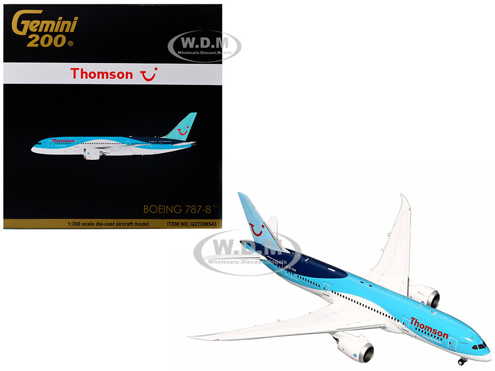 Boeing 787-8 Commercial Aircraft "Thomson - TUI Airways" Blue and White "Gemini 200" Series 1/200 Diecast Model Airplane by GeminiJets