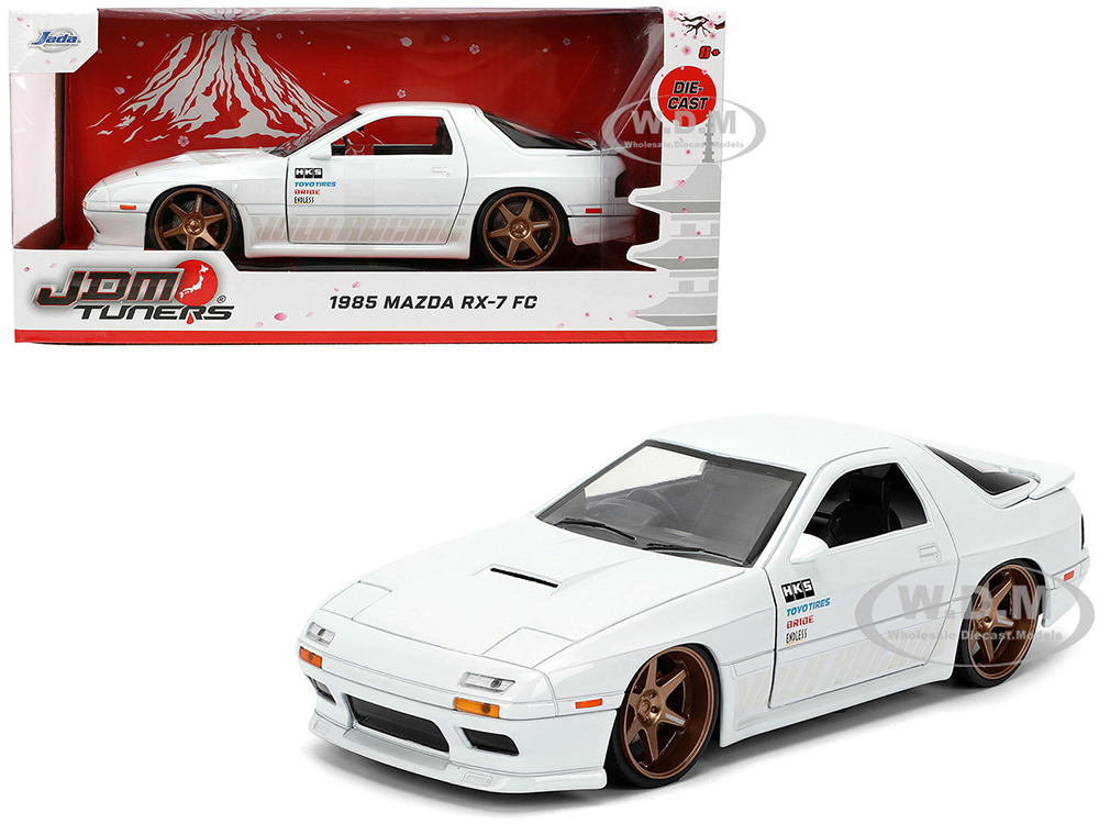 1985 Mazda RX-7 White "JDM Tuners" Series 1/24 Diecast Model Car by Jada